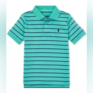 Kids Striped Polo Shirt - Green by Ralph Lauren